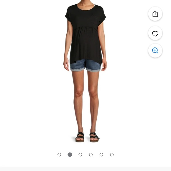 Time and Tru Maternity Shirt Baby doll peplum Top Black size Medium - Picture 11 of 12